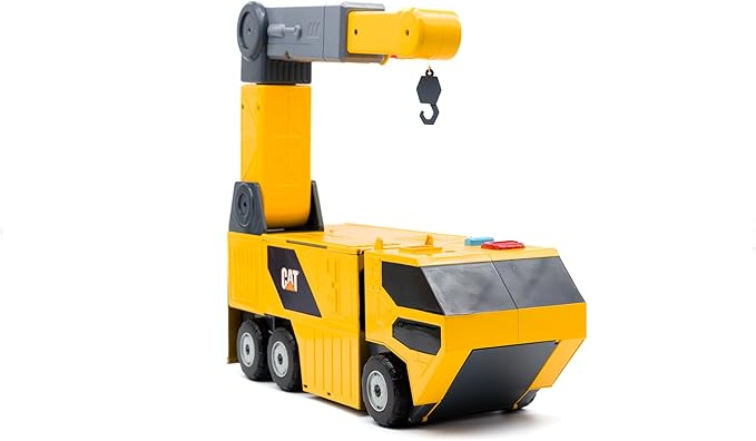 CAT Construction Toys CAT Little Machines Jumbo Crane Construction Playset | Realistic Lights & Sounds | Working Crane, Ages 3+ | Over 30 Piece Construction Set