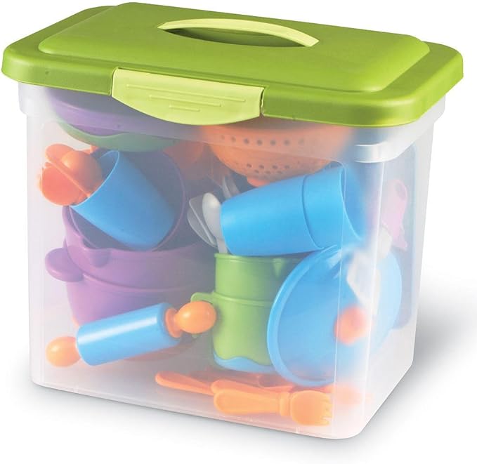 Learning Resources New Sprouts Classroom Kitchen Set - 45 Pieces, Ages 2+ Pretend Play Food for Toddlers, Preschool Learning Toys, Kitchen Play Toys for Kids