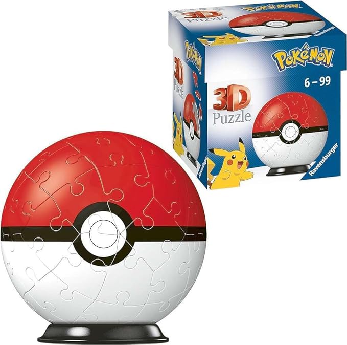 Ravensburger Pokemon Pokeball - 3D Jigsaw Puzzle Ball for Kids Age 6 Years Up - 54 Pieces - No Glue Required, White