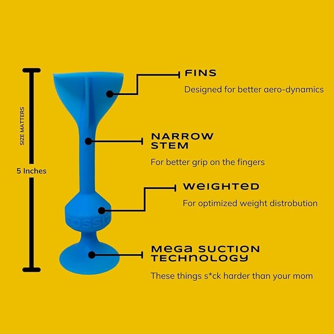 TOSSIT Game Suction Cup Darts, Toss Game Perfect Family and Party, Silicone Throwing Game for Backyard, Indoor and Outdoor Fun, Family Pack, Pink Light Blue Purple Green