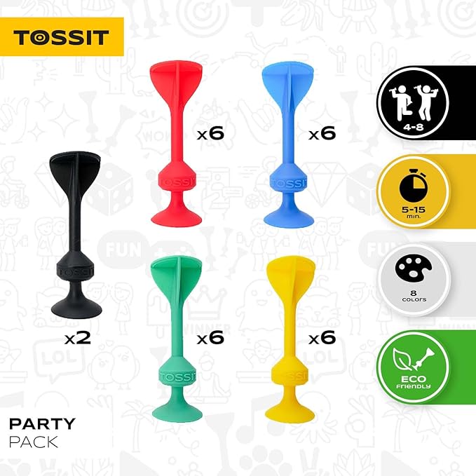TOSSIT Game Suction Cup Darts, Toss Game Perfect Family and Party, Silicone Throwing Game for Backyard, Indoor and Outdoor Fun