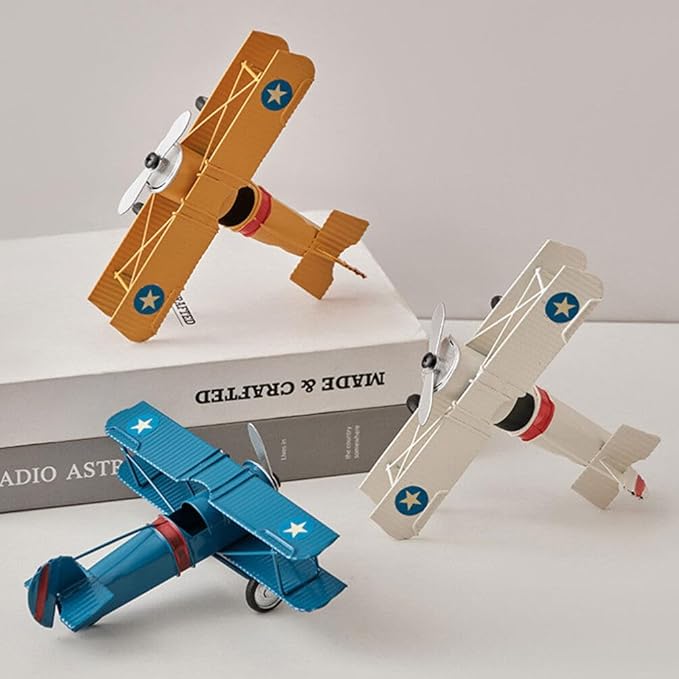 Garneck Kids 6 Pcs Airplane Model Ornament Iron Painted Small Plane Office Decor