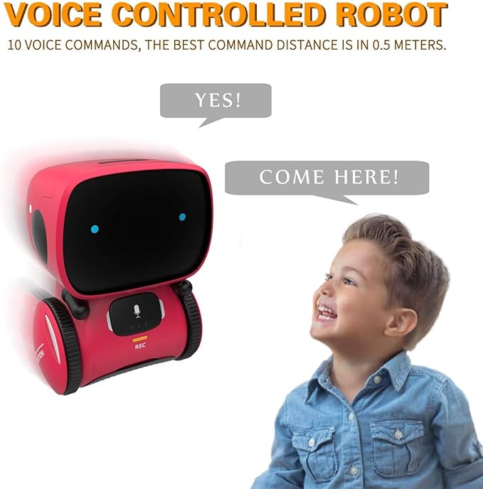 98K Kids Robot Toys for Girls and Boys, Voice Control and Touch Sensor Interactive Smart Talking Robots Intelligent Partner and Teacher with Singing, Dancing, Repeating, Toy Gifts for Kid Age 3 and Up