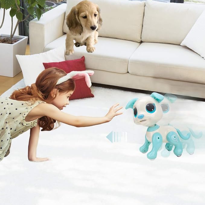 BIRANCO. Interactive RC Dog Toy - Cute Gesture Sensing Puppy for Toddlers, STEM Play, Ideal Holiday/Birthday Gift for 3-8 Year Olds