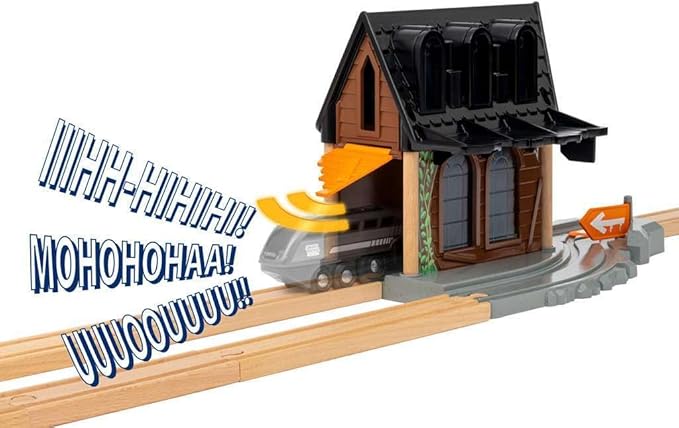 BRIO World – 36007 Smart Tech Sound Spooky Train Station | Kid-Friendly Train Set Accessory | Interactive Sound and Light Effects | Glow-in-The-Dark Feature | Made with FSC-Certified Wood