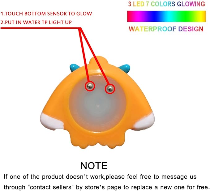 Unicorn Bath Toys Light Up Floating Rubber Toys(8 Packs),Flashing Color Changing Light in Water,Baby Infants Kids Toddler Child Preschool Bathtub Unicorn Bathroom Toy …