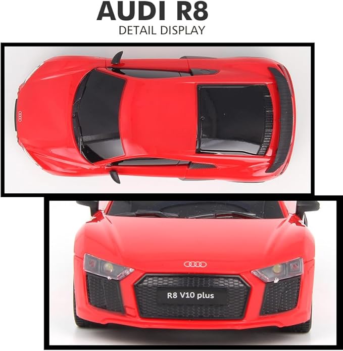 Vinie Remote Control Car for Boys, RC Cars Audi R8, 1:24 Scale Officially Licensed Kids Toys, Drift Car with Cool Led Lights, 4 5 6 7 8 9 10 11 12 Year Old Boy Birthday Gift (Red)