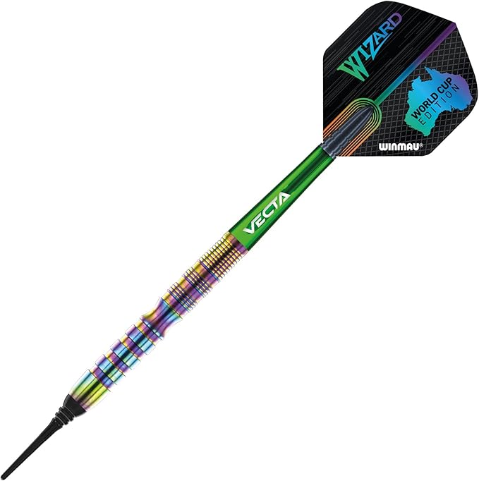 Winmau Simon Whitlock Urban World Cup Edition 20g Gram Professional Soft Tip Tungsten Darts Set with Flights and Stems (Shafts)