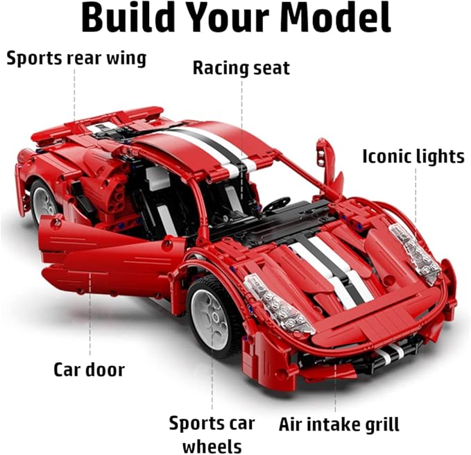 WISEPLAY Car Building Kits for Adults and Kids - Collectible Car Models Kits to Build for Adults - Technic Set 1:12 Scale 1126 Pieces - Great Easter and Birthday Gift