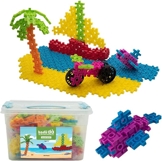KADU DA Seaside Splash 226 Piece Set - STEM/STEAM Building + Construction Toy, for Open + Imaginative Play