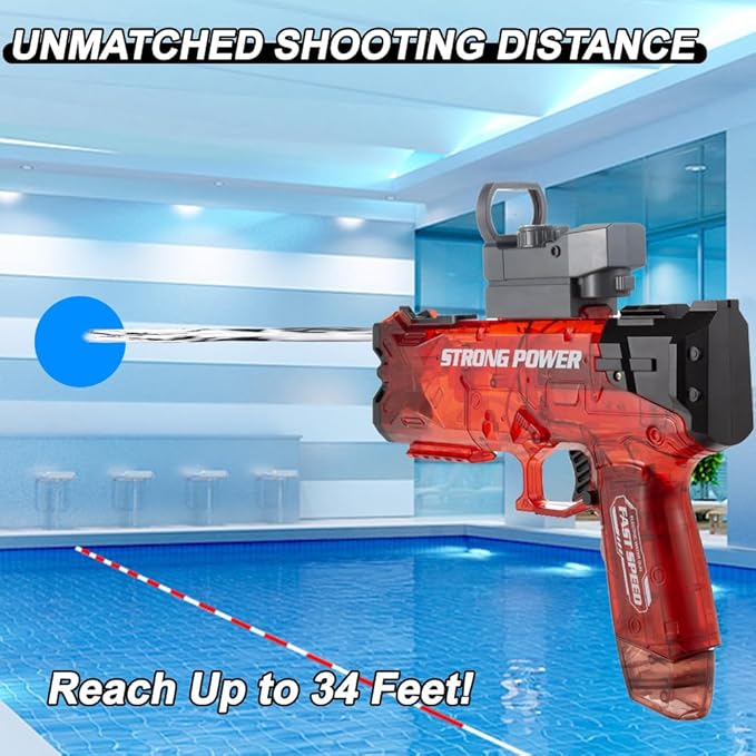 Electric Water Gun for Adults & Kids,Automatic Water Gun for Summer Beach Party Up to 36 FT Range Super One-Button Boys Gift