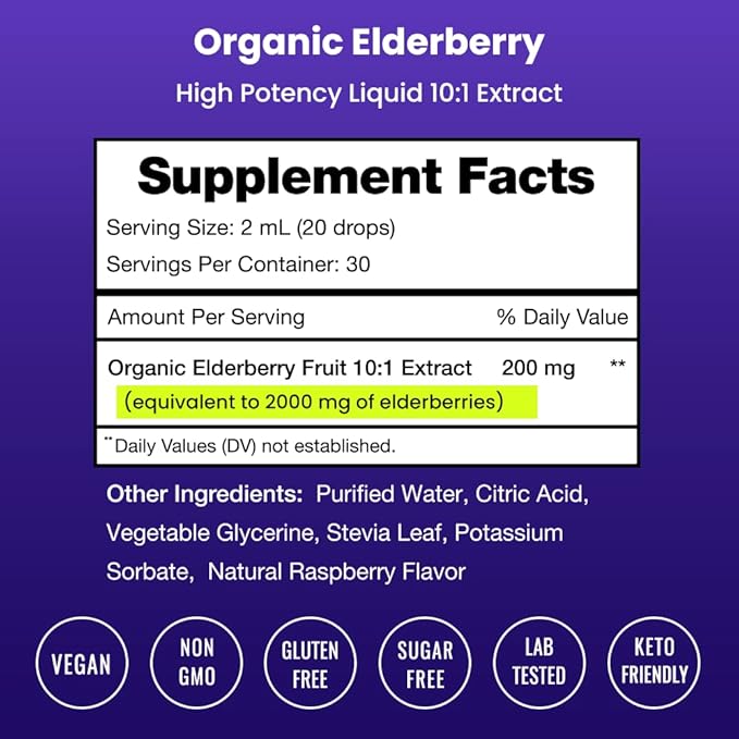 NutraChamps Black Elderberry Syrup and Organic Zinc Liquid Drops Bundle