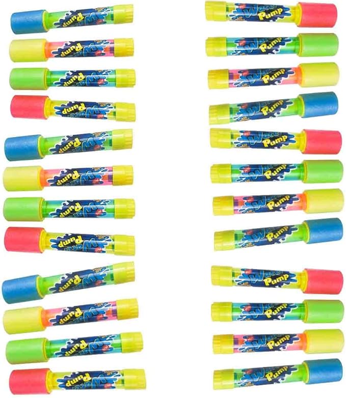 24 Bulk Pack Water Blaster - 8.5" Clear Plastic Water Guns -Summer Party Favor Water Soakers - Water Shooter- Swimming Pool Beach Water Toy for Kids