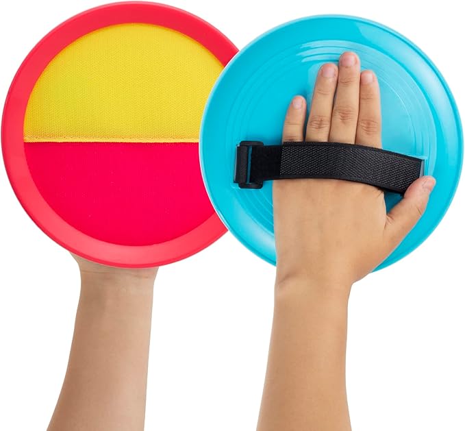 Outdoor Games for Kids - Toss and Catch Ball Set with 4 Paddles, 4 Balls, and 1 Storage Bag, Yard Games for Boys and Girls, Ages 4-8