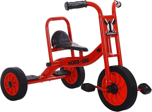 Kids Tricycle for Ages 2-6, Preschool Daycare Pedal Tricycle, Outdoor Playground Kids Trike with Inflation-Free Rubber Wheels, Carbon Steel Frame