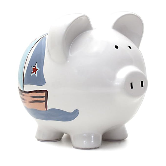 Child to Cherish Ceramic Piggy Bank for Boys (Nautical Design)