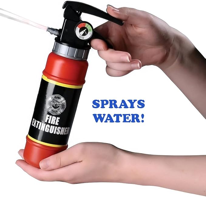 Liberty Imports 10 PCs Fireman Gear Firefighter Costume Role Play Career Dress Up Starter Toy Accessories Pretend Play Set with Helmet, Tools for Kids, Toddlers