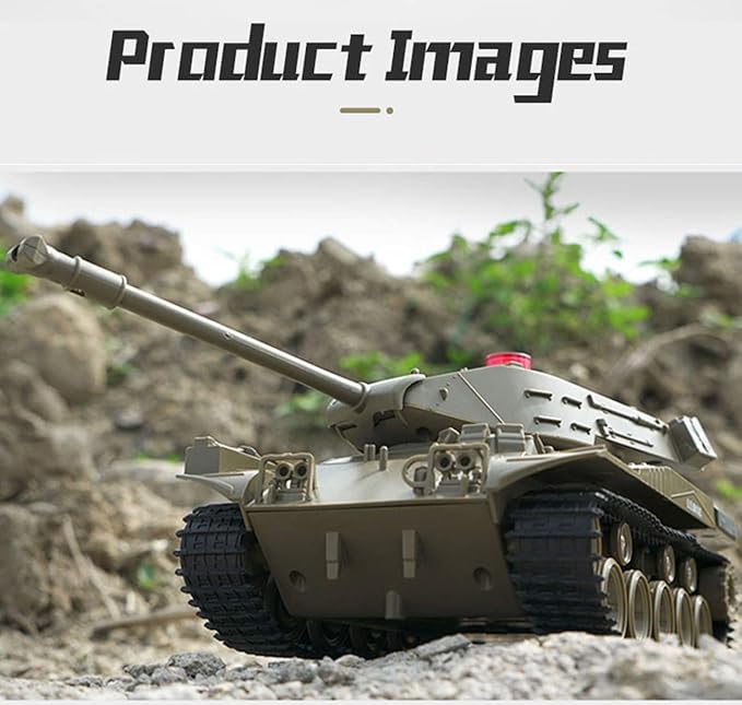 RC Tank Military Truck Vehicles RC Car 2.4Ghz Radio Controlled Military Battle Tank Toy 270°Rotational Realistic Sounds Electronics Hobby Toys for Kids Boys (Green)