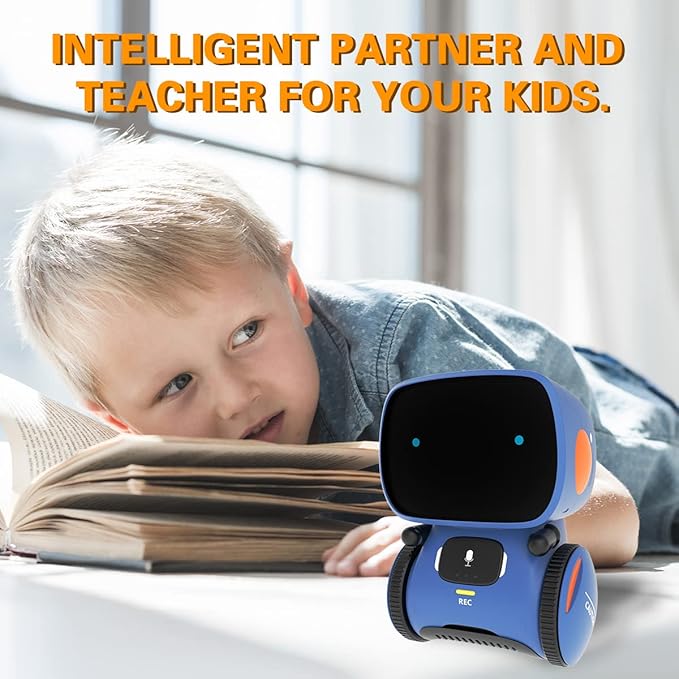 98K Robot Toys for Boys and Girls, Voice Control and Touch Sensor Interactive Smart Talking Robots Intelligent Partner and Teacher with Singing, Dancing, Repeating, Toy Gifts for Kids Age 3 and Up