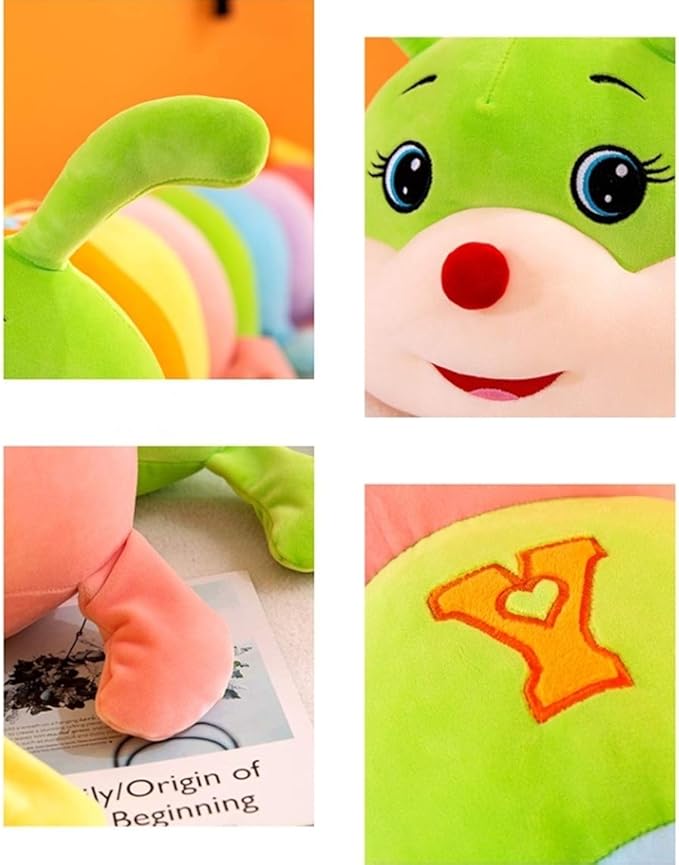 Multicolor Caterpillar Stuffed Animal Big Hugging Pillow Cute Plush Soft Pillow Doll,Giant Plush Toy,Gifts for Girl Boy Babies Birthday (59inch/150cm)
