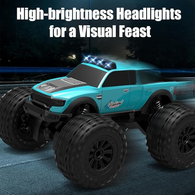 Rock Crawler RC Truck 4x4 Off Road Waterproof, 2.4Ghz Amphibious Remote Control Monster Truck with 2 Batteries, Dual Motors All Terrain RC Cars Toys for 8-12 Year Old Boys, Birthday