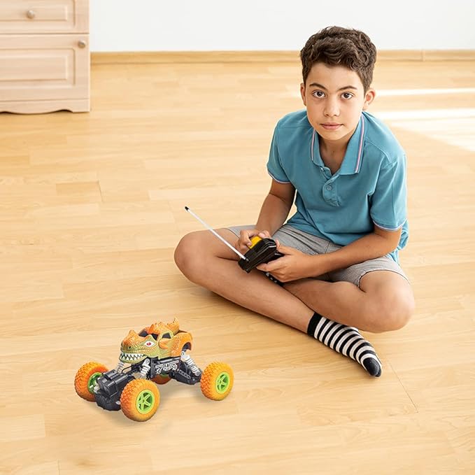 ArtCreativity 7.25” Remote Control Dinosaur Monster Truck Dino RC Toy Car | Battery Operated | Unique Birthday Gift for Boys, Girls, Toddler | Large Carnival Prize