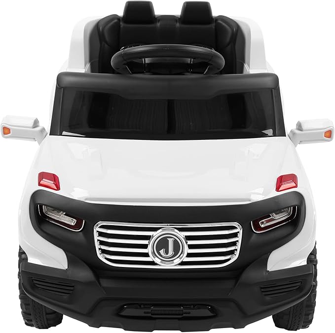 VALUE BOX Electric Remote Control Truck, Kids Toddler Ride On Cars 6V Battery Motorized Vehicles Children's Best Toy Car Safe with 3 Speeds, Music, seat Belts, LED Lights and Realistic Horns (White)