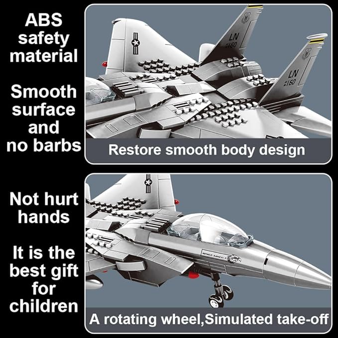 Eagle Fighter Falcon Army Airplane Building Bricks Set,Military Fighter Air Force Building Block Set,WW2 Military Airplanes Model,Aircraft Plane Toy Gifts for Kids and Adults,223PCS