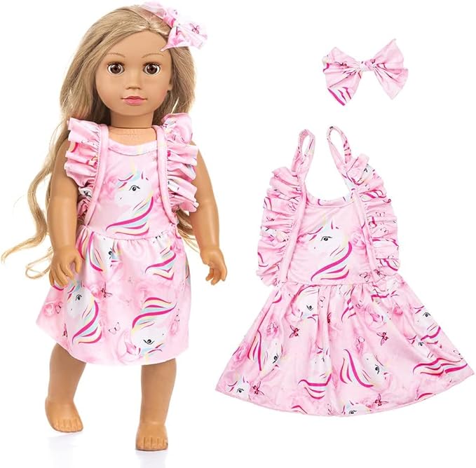 ZQDOLL American 18 inch Doll Clothes and Accessories,7 Outfits , Fits 18 inch Dolls, 18 inch Girl Doll Clothes, Christmas Birthday Gift Girl