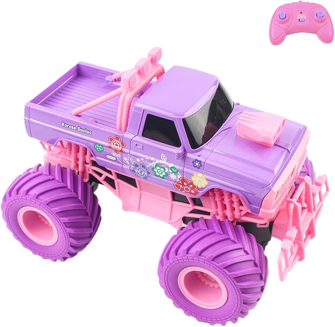 Remote Control Car, All - Terrain RC Off - Road Truck, 1:16 Scale Hobby Monster Truck Toys 2.4GHz Vehicles Gifts,Remote Control Car for Girls Age 6-8-12, Pink and Purple