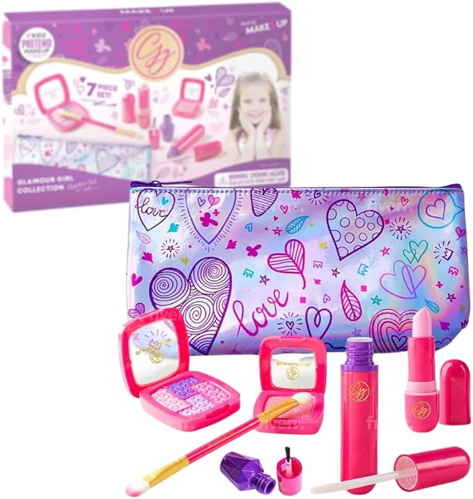 Pretend Play Kids Makeup Kit I Toddler Girl Toys Make Up Set with Cosmetic Bag I Toddler Makeup Kit for Toddler Vanity I Pretend Makeup Kit for Girls Gifts I Play Makeup Kit for 2 Year Old & Up