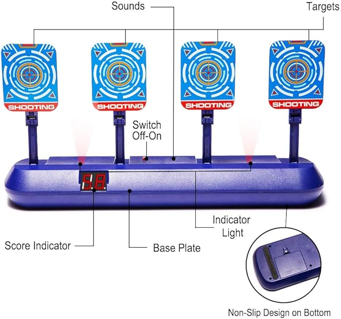Targets for Nerf Guns, Electronic Auto Scoring Digital Reset Shooting Target for Nerf Practice, Ideal Gift Toy for Kids, Teens, Boys & Girls