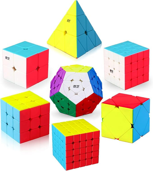 Speed Cube Set, 2x2 3x3 4x4 5x5 Skew Megaminx Pyramid Cube Collection for Kids, Teens & Adults, 7 Pack