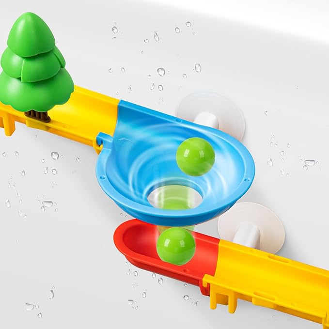 Bath Toys, DIY Fun Splicing Tracks Bath Toys, Bathtub Bath Toys, Scene Building Bath Toys for Kids Toddler, Christmas Birthday Gift for Boys Girls