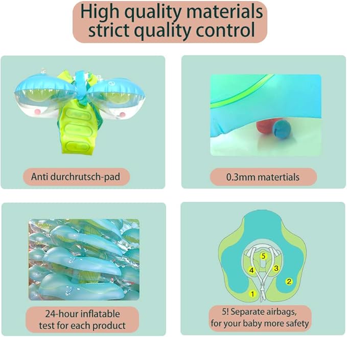 Swimming Ring with Adjustable Seat Pocket,Baby Swimming Pool Floats,Removable Floating Ball,New Upgrade Baby Swim Ring for Ages 6-36 Months Infant Toddler