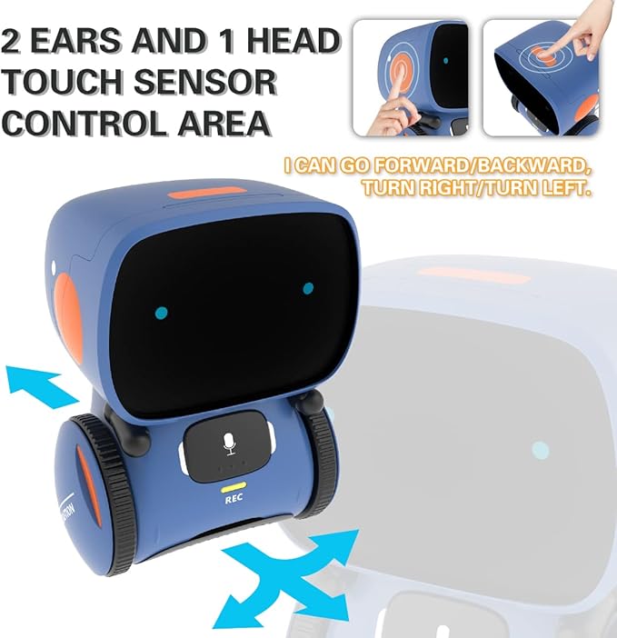 98K Robot Toys for Boys and Girls, Voice Control and Touch Sensor Interactive Smart Talking Robots Intelligent Partner and Teacher with Singing, Dancing, Repeating, Toy Gifts for Kids Age 3 and Up