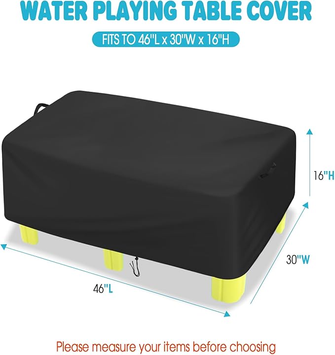 Water Table Cover for Simplay3,Waterproof Big River and Roads Water Play Tables Cover for Ages 4-8,Outdoor Large Water Table Covers for Activity Play Table-46X30X16in