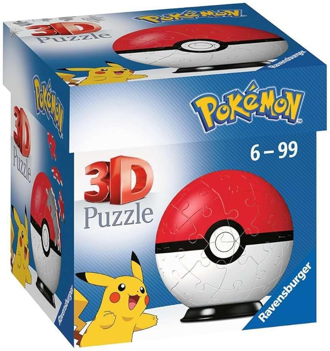 Ravensburger Pokemon Pokeball - 3D Jigsaw Puzzle Ball for Kids Age 6 Years Up - 54 Pieces - No Glue Required, White