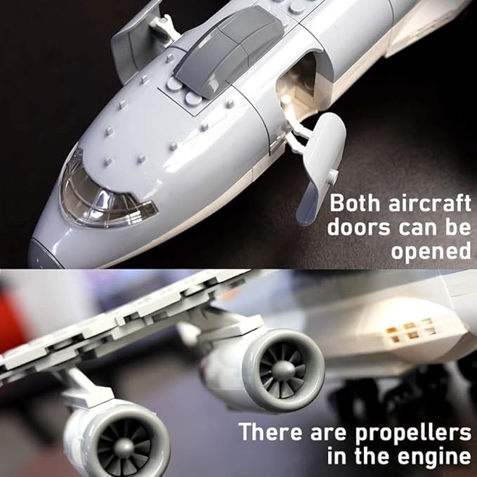 Early Warning Aircraft Air Force Building Block Set,Military Fighter Air Force,WW2 Military Airplanes Model,Aircraft Plane Brick Building Set Toy Gifts for Kids and Adults,199PCS