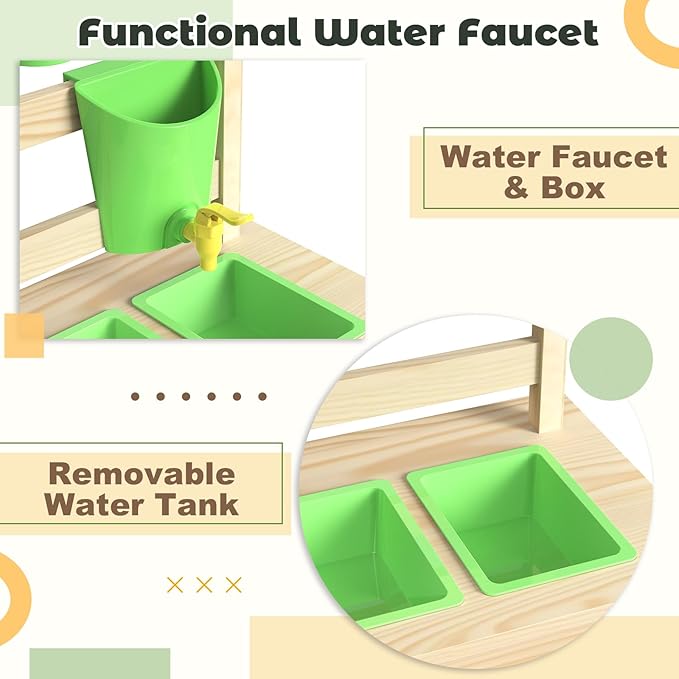 Cedar Wood Outdoor Play Kitchen for Kids, Mud Kitchen with Water Faucet, Dual-Sided Chalkboard, Storage Shelves, Cups, Removable Sink, and Pretend Stove – Backyard Toddler Playset for Boys and Girls