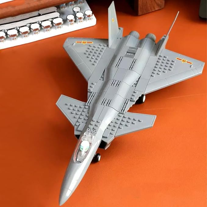 J-20 Heavy Stealth Fighter Military Fighter Air Force Building Block Set,WW2 Military Airplanes Model,Aircraft Plane Brick Building Set Toy Gifts for Kids and Adults,290PCS