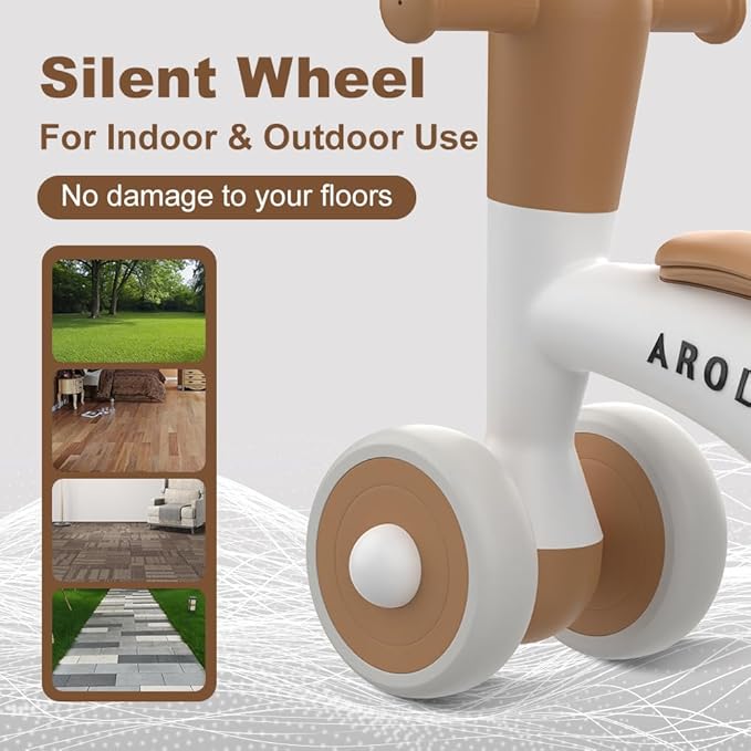 3-Wheel Baby Balance Bike for Toddlers 1-2 Years Old (8-24 Months), Adjustable Seat & Anti-Tip Design, Learning Walker Toy, First Birthday Gift for Boys & Girls