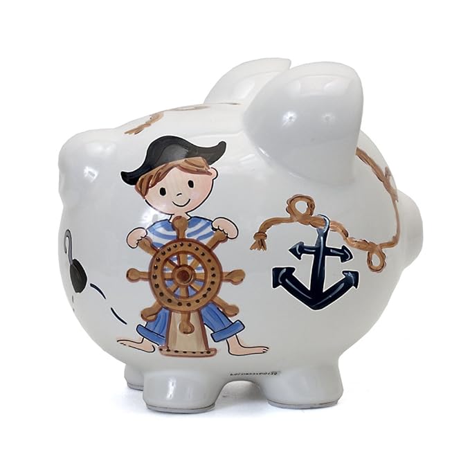 Child to Cherish Ceramic Piggy Bank for Boys, Pirate