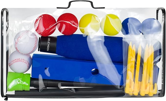 Foam Tball Set for Kids Toddlers 3-5, T Ball Baseball Softball Bat Set Adjustable Batting Tee, 8 Colored Balls, for Boys Girls 3-5 5-8 Years Indoor Outdoor Sport Playing Toys, Blue
