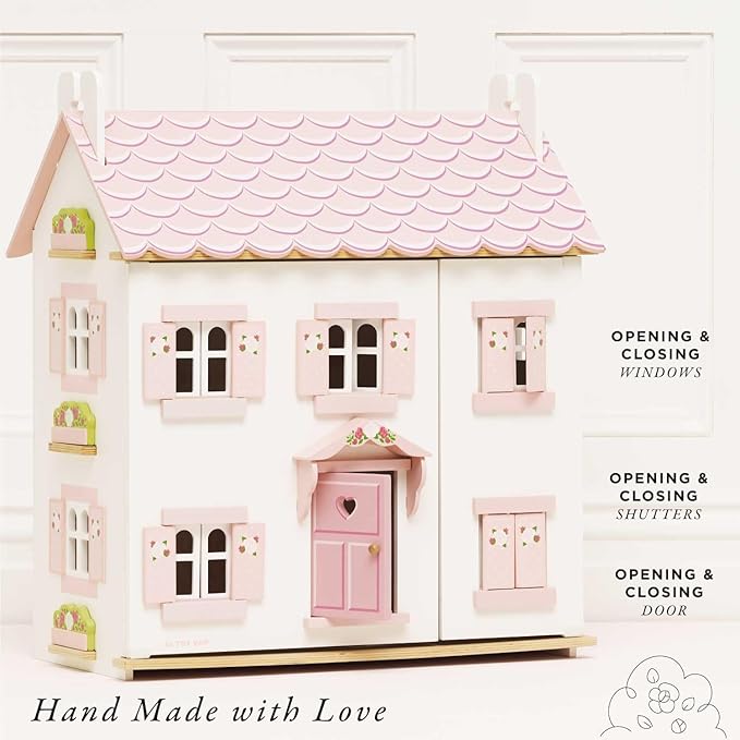 Le Toy Van - Iconic Sophie's Large Wooden Doll House | Dream House Wooden Dolls House Play Set | Great As A Gift | Suitable for Ages 3+