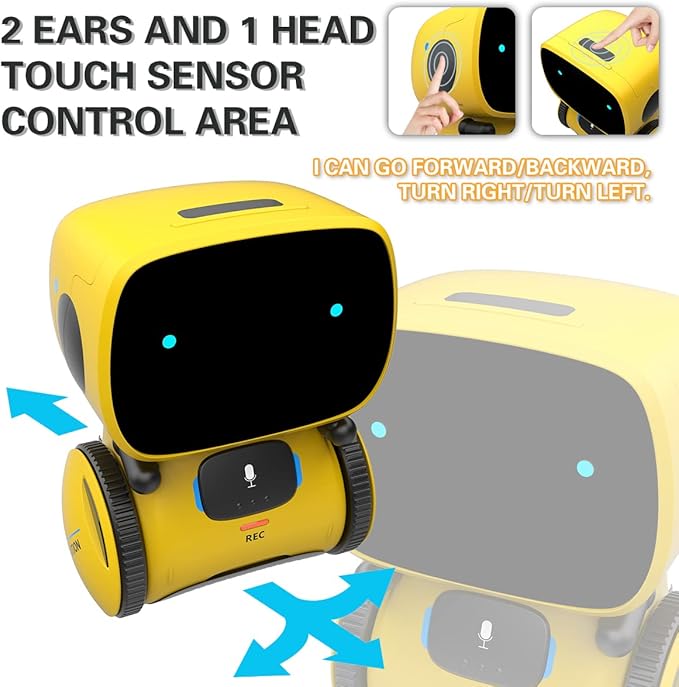 98K Robot Toys for Boys and Girls, Voice Control and Touch Sensor Interactive Smart Talking Robots Intelligent Partner and Teacher with Singing, Dancing, Repeating, Toy Gifts for Kids Age 3 and Up