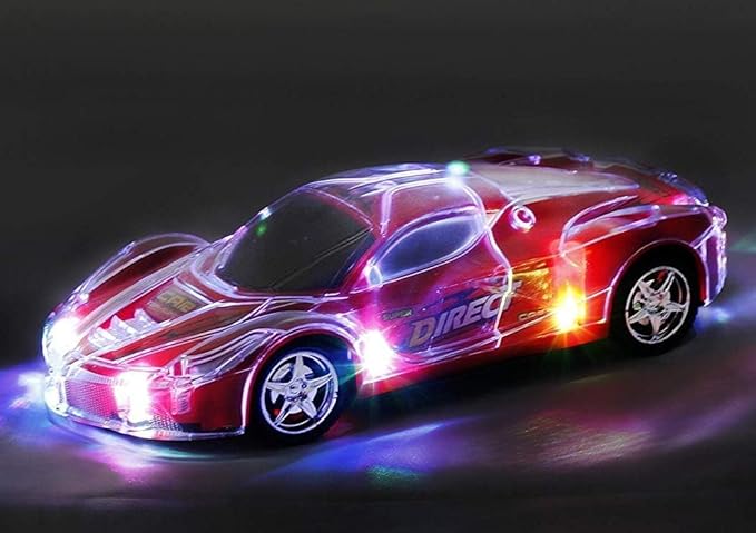 Haktoys Remote Control Sports Car: Radio Control Racing Toy Vehicle with LED Flashing Lights - Great Gift for Kids, Boys and Girls (Red)