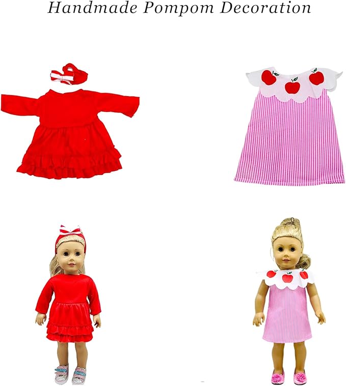 10 Sets 18 Inch Doll Clothes,Handmade Fashion Doll Girl Dress Clothes and Accessories Fits 18 Inch Doll Girl for Kids. (18 Inch-10set)