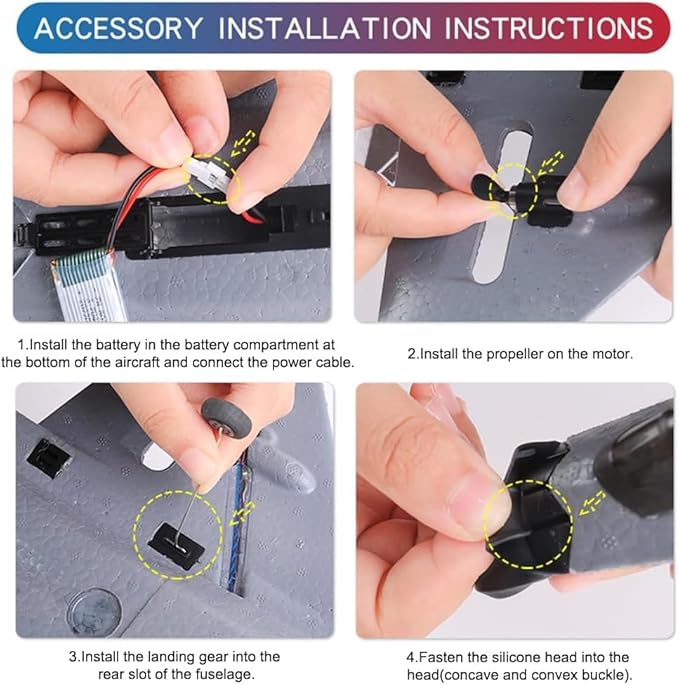 Remote Control Plane RTF J-20 Fire Fang 2.4Ghz 6-axis Gyro RC Airplane with Light Strip, Jet Fighter Toy Gift for Kids Beginner (Stealth Gray)