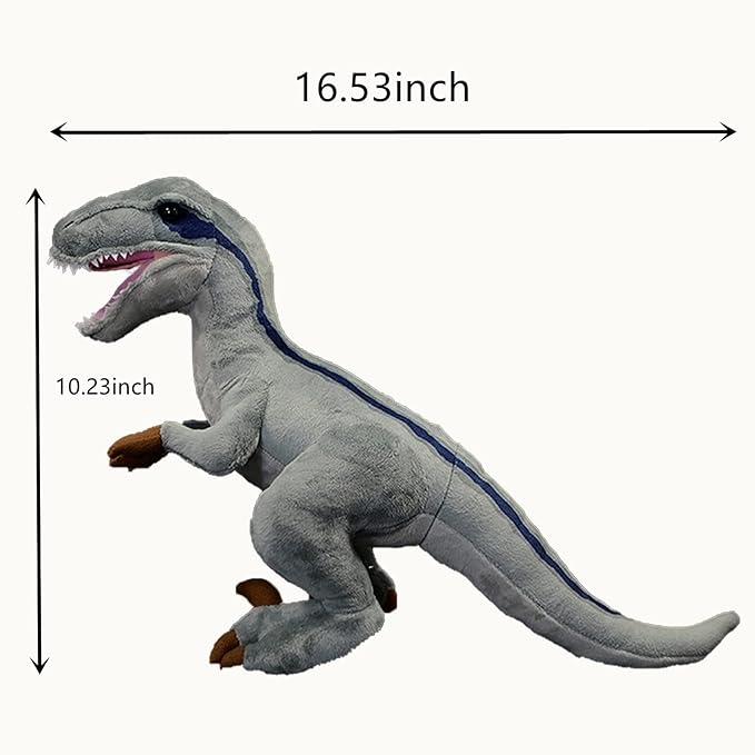Tiny Heart Simulation Velociraptor Plush Toy, 16 Inch Velociraptor Dragon Stuffed Animals Realistic Doll Home Decor Collectibles Soft for Kids Boys